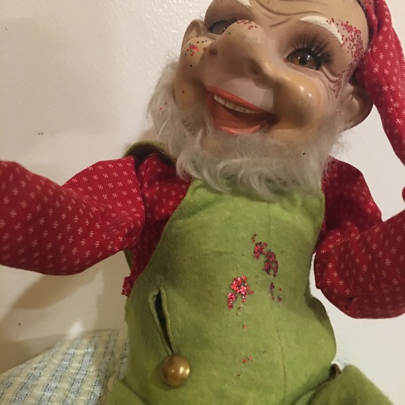 Elf Sawdust Composite Antique Doll 16” tall real looking eyes-Lashes Animal hair - Picture 5 of 10